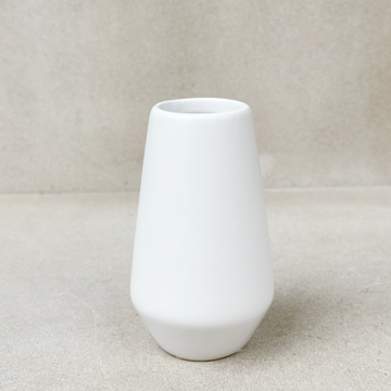 White Ceramic Tapered Vase