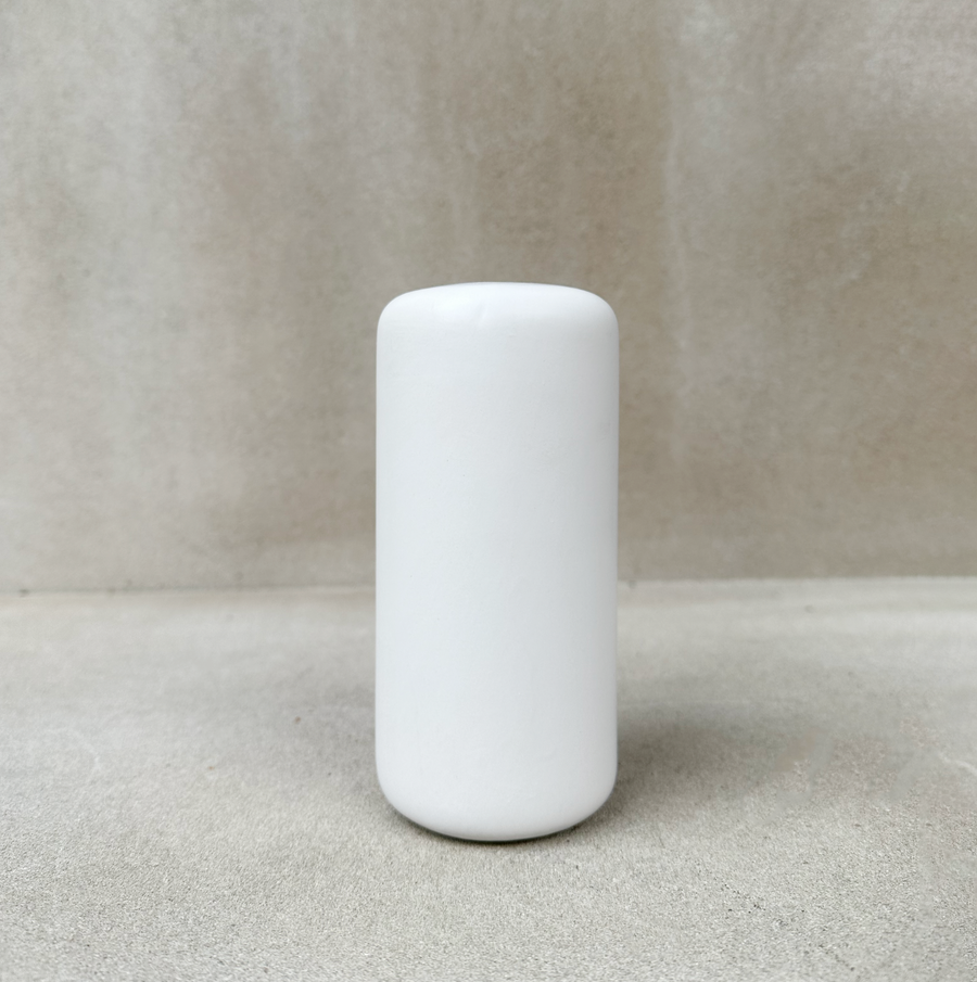 Milk White Ceramic Cylinder Vase