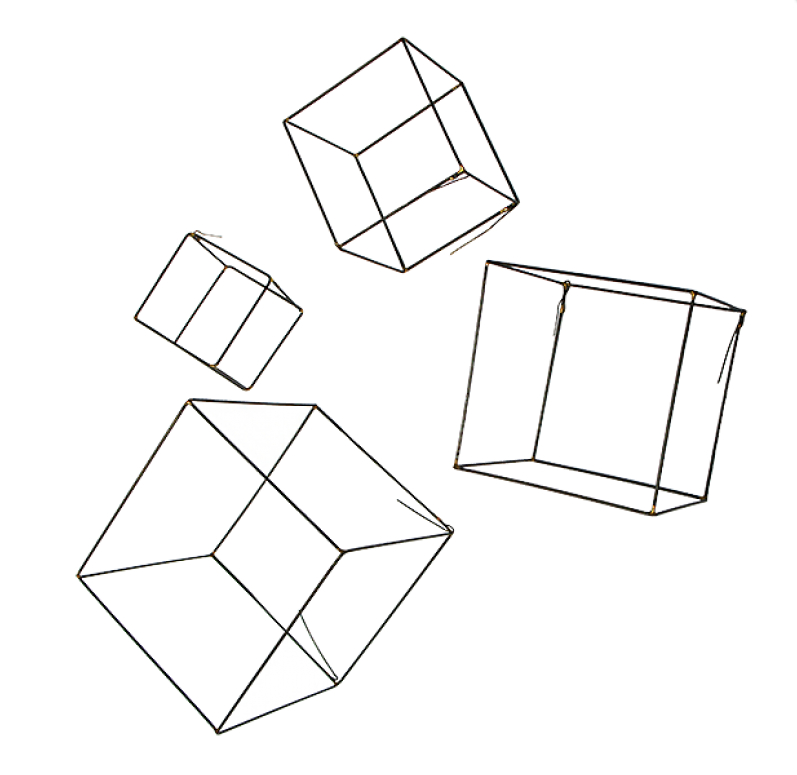 Wire Cubes - set of 4