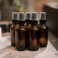 2 oz Amber Glass  Bottle w/Fine Mist Sprayer