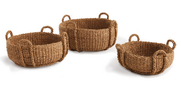 Seagrass Woven low basket with Handles
