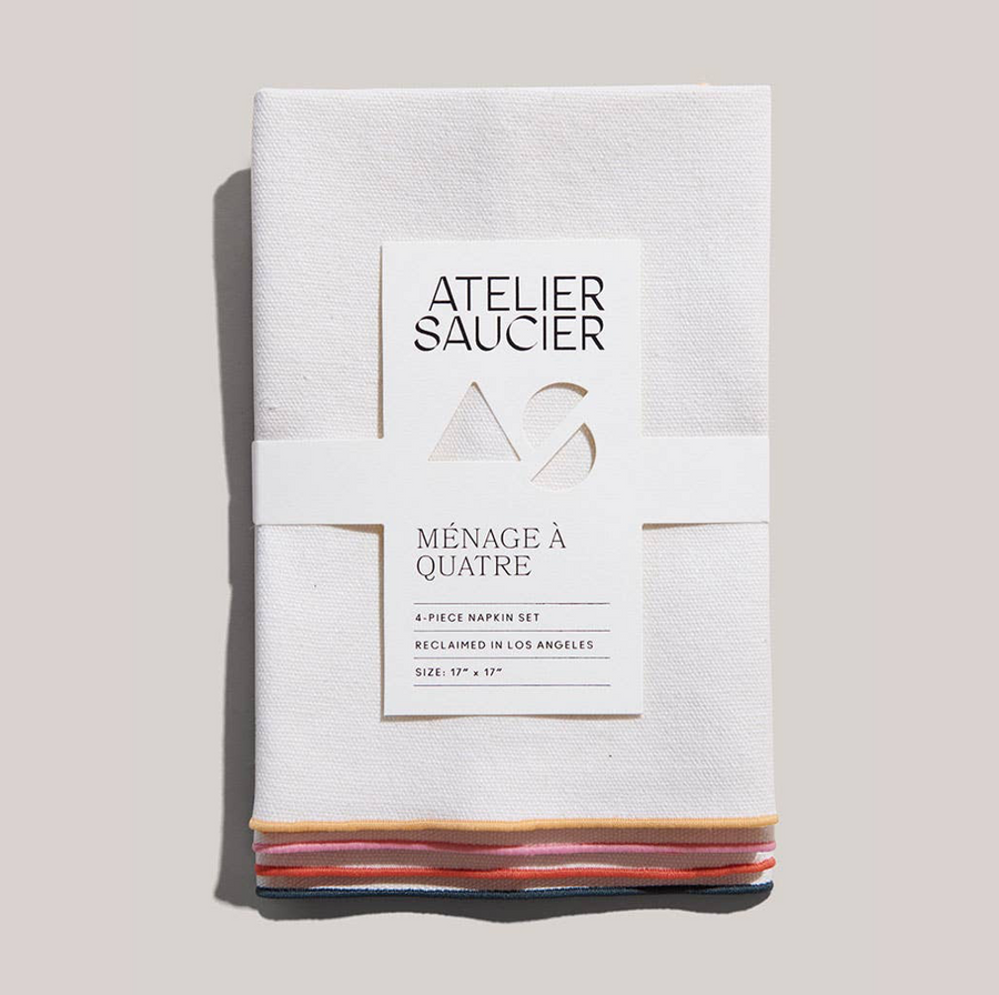 Atelier Saucier Rainbow Burlap Napkin Set of 4
