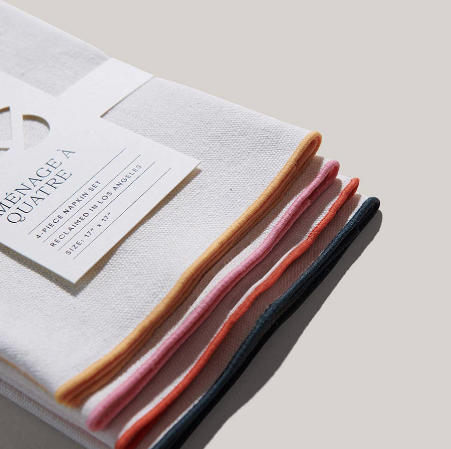 Atelier Saucier Rainbow Burlap Napkin Set of 4