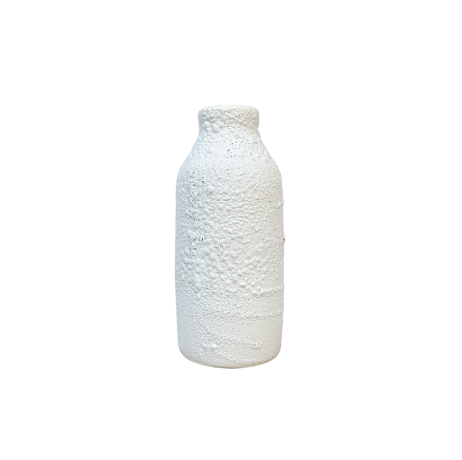 Crater Bottle Vase / White / Tall