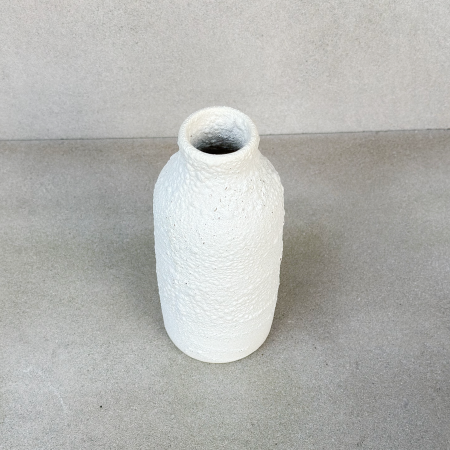 Crater Bottle Vase / White / Tall