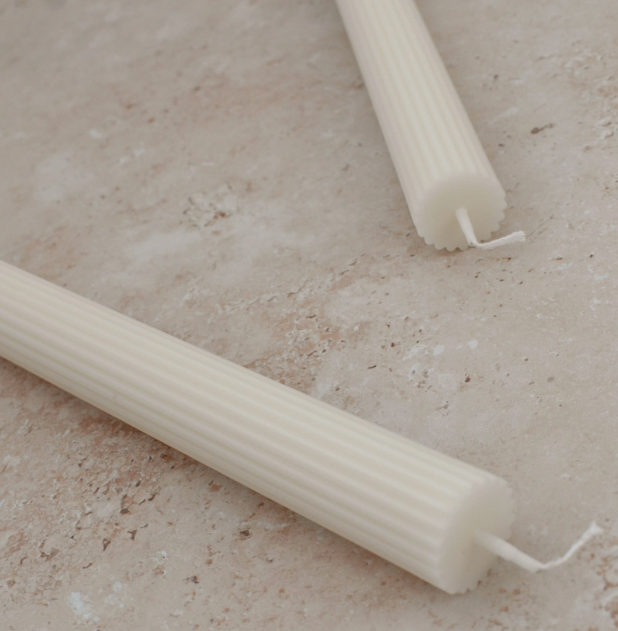Sunday Edition Cream Roman Taper Candle