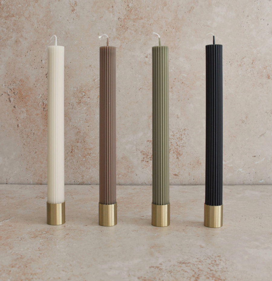 Taupe Roman Taper Candle