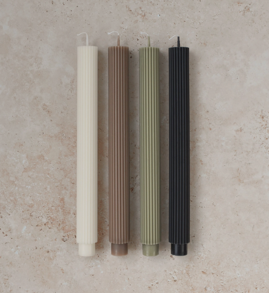 Sunday Edition Cream Roman Taper Candle