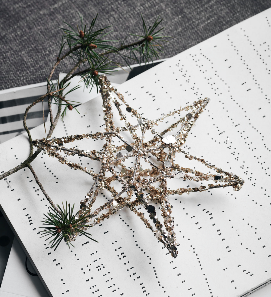 Champagne Gold Star Ornament