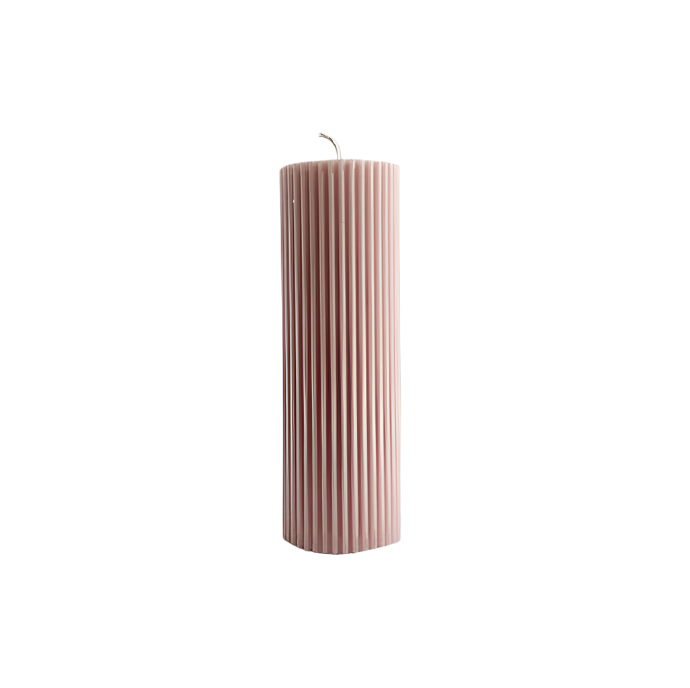 Soie Medium Ribbed Pillar Candle