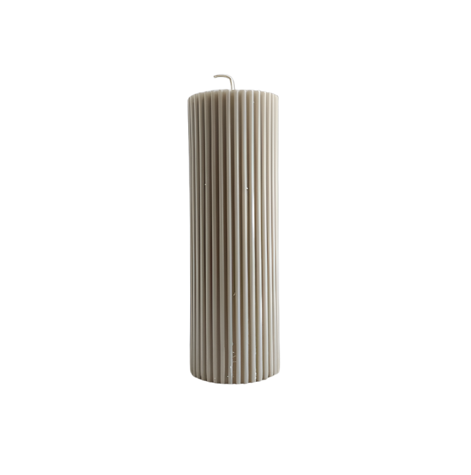 Soie Medium Ribbed Pillar Candle