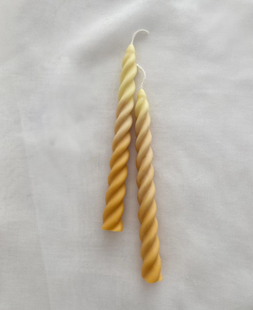 Twirl Yellow/Orange Soy Candlestick