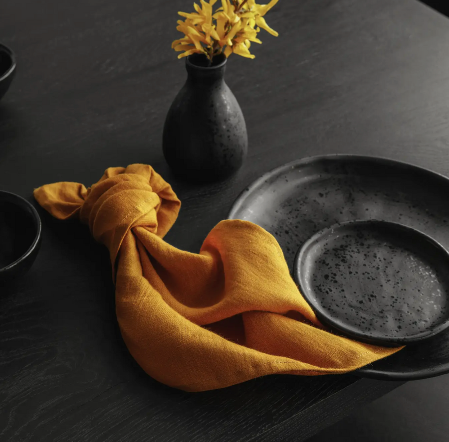 Linen Napkins Peachy Cinnamon / Set of 2