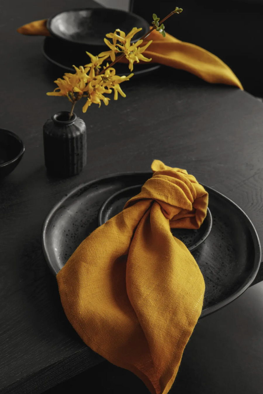 Linen Napkins Peachy Cinnamon / Set of 2