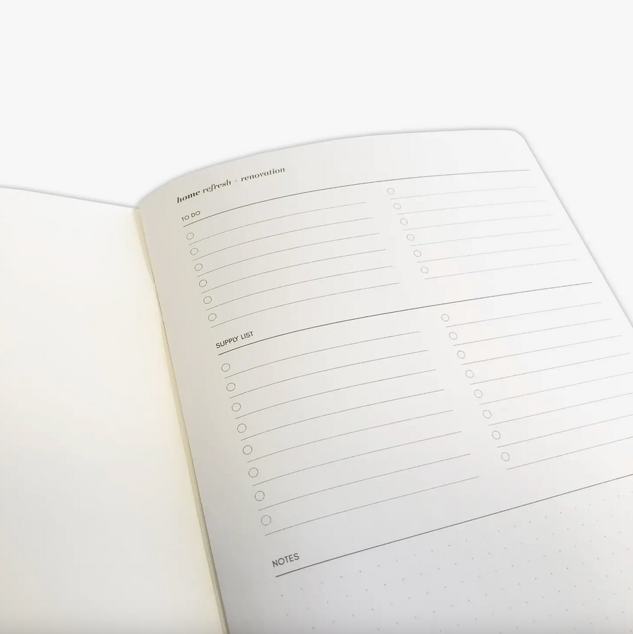 Home Refresh + Renovation Notebook