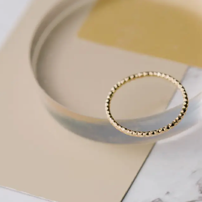 Sparkle Stacking Ring / 14k gold