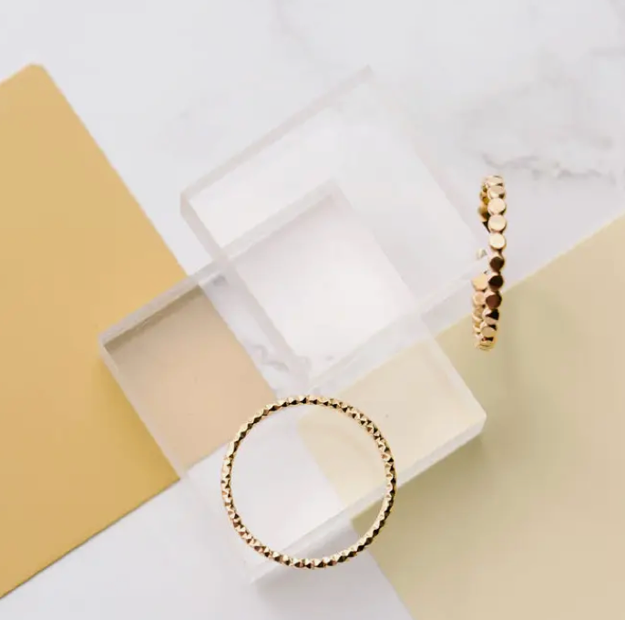Sparkle Stacking Ring / 14k gold