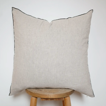 Pinstripe Square Edged Linen and cotton Blend Pillow  / 18x18