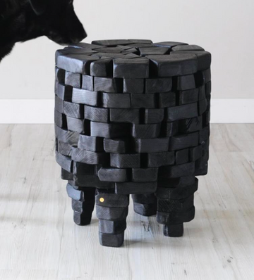 CN Charred Wood Stacks Side Table