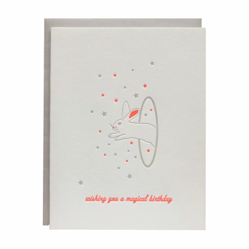 Happy Birthday Magical Bunny Letterpress Card