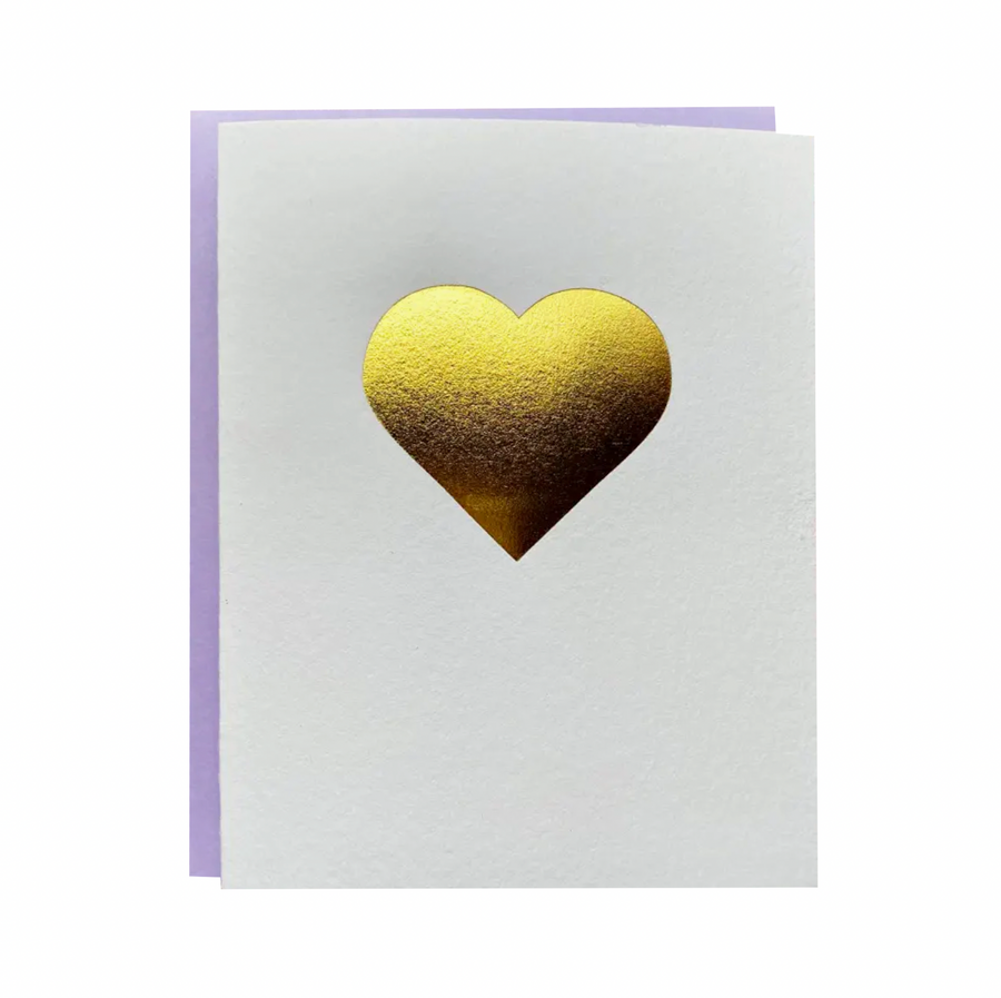 Gold Heart Foiled Letterpress Card