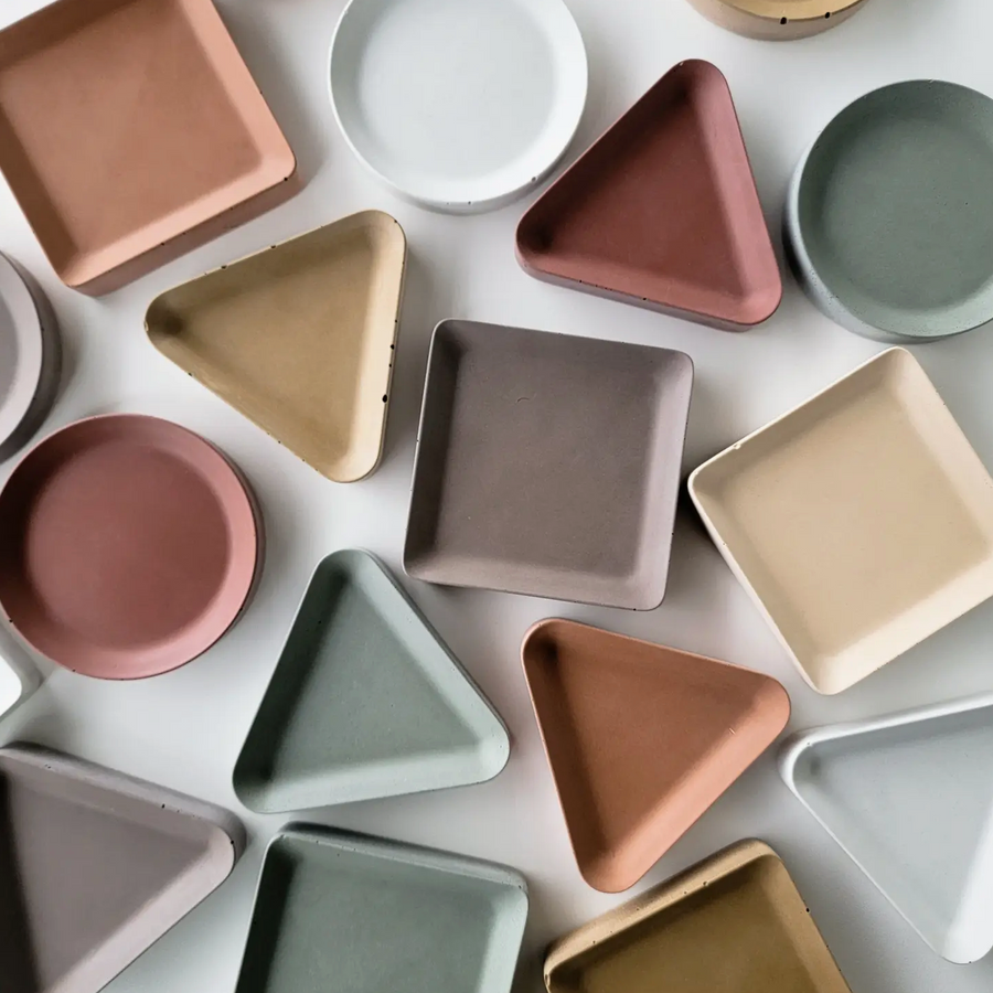 Concrete Trinket Tray / Storm