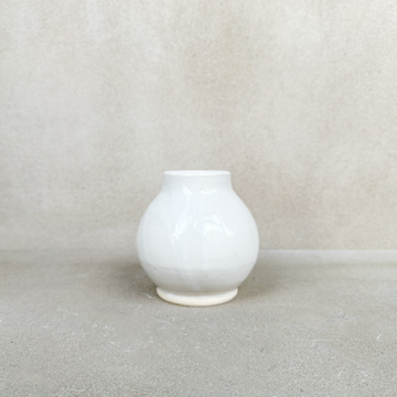 Goldie Pot Glossy White Bulb Vase