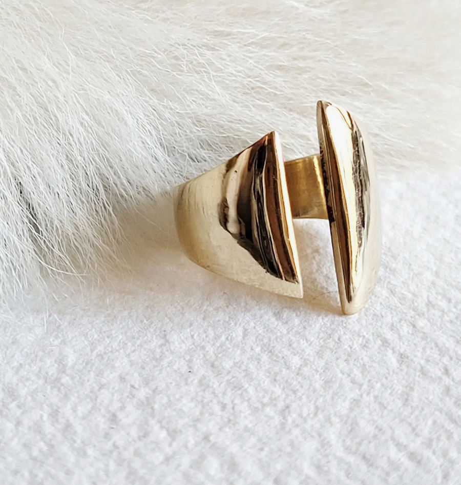 Modern Brass Open Ring