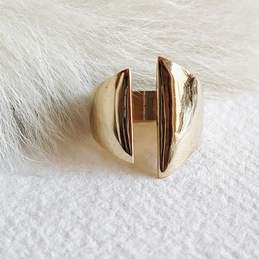 Modern Brass Open Ring