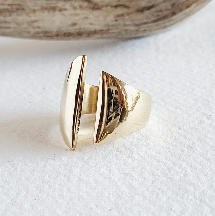 Modern Brass Open Ring