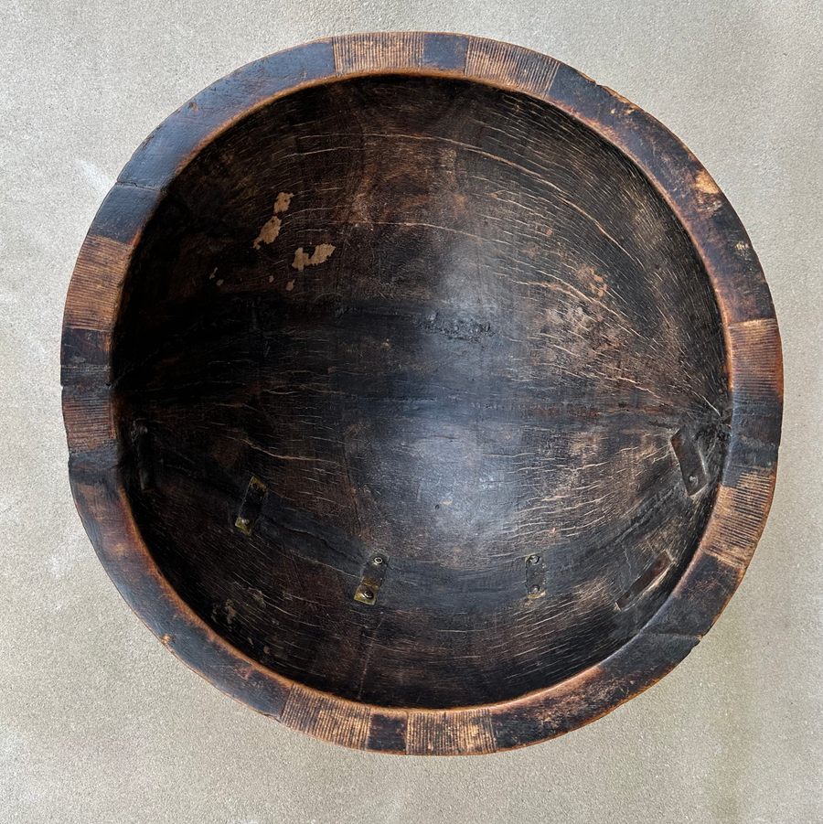 African Hausa Engraved Wooden Bowl / Nigeria