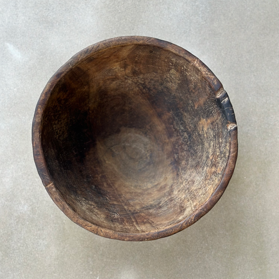 African Hausa Engraved Wooden Bowl / Small