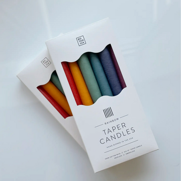 Rainbow Taper Candles | Set of 6