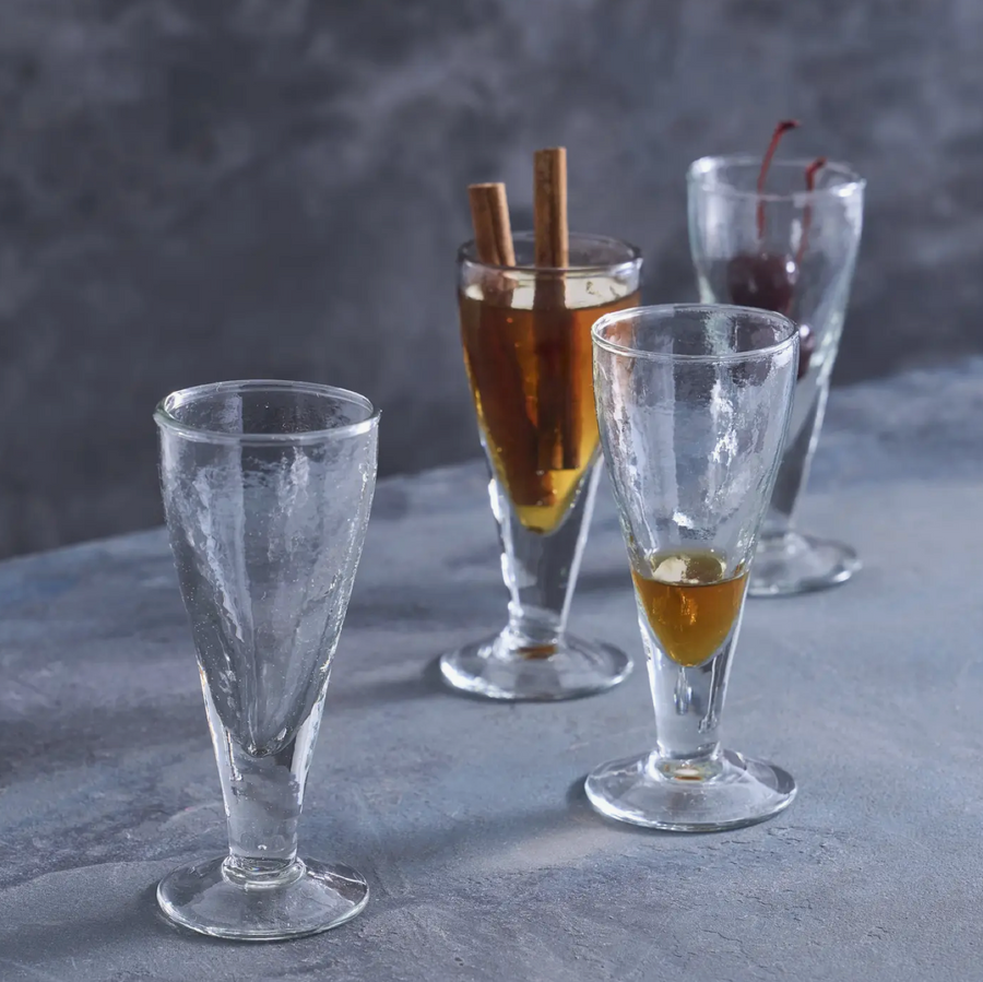 Pebbled Footed Aperitif Glasses