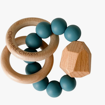 Copy of Hayes Silicone + Wood Teether / Gypsy Teal