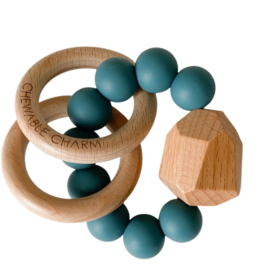 Copy of Hayes Silicone + Wood Teether / Gypsy Teal