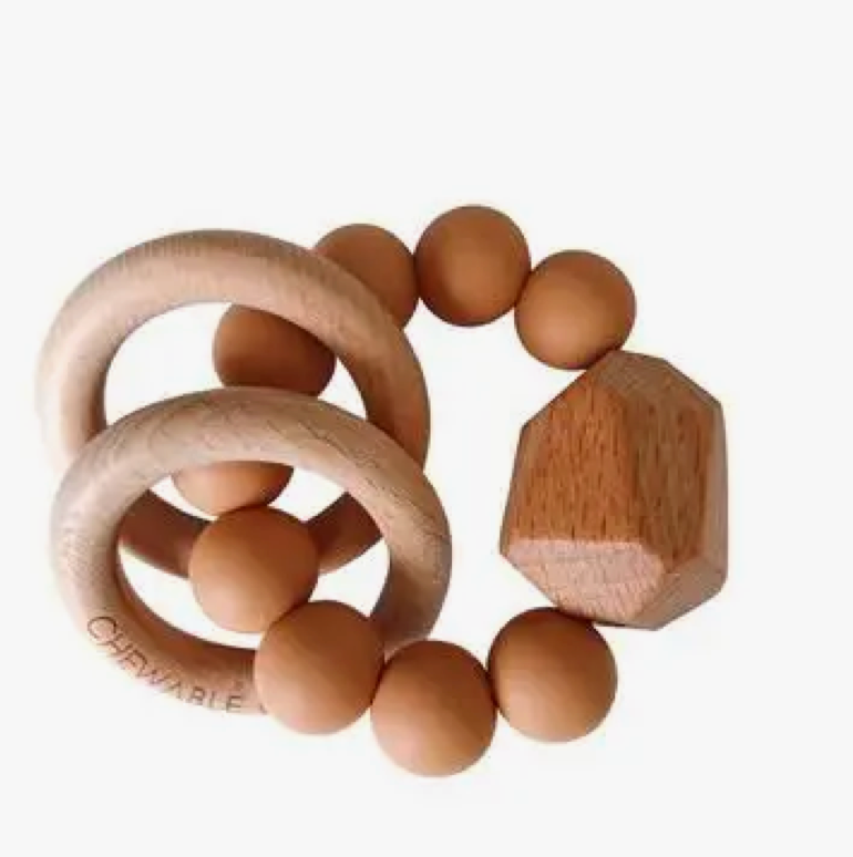 Hayes Silicone + Wood Teether / Terra Cotta