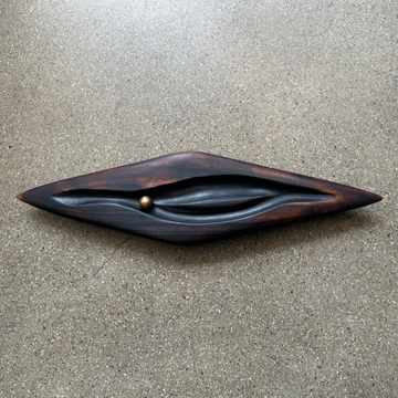 CN Charred Tulip Wood Tray with Brass Ball