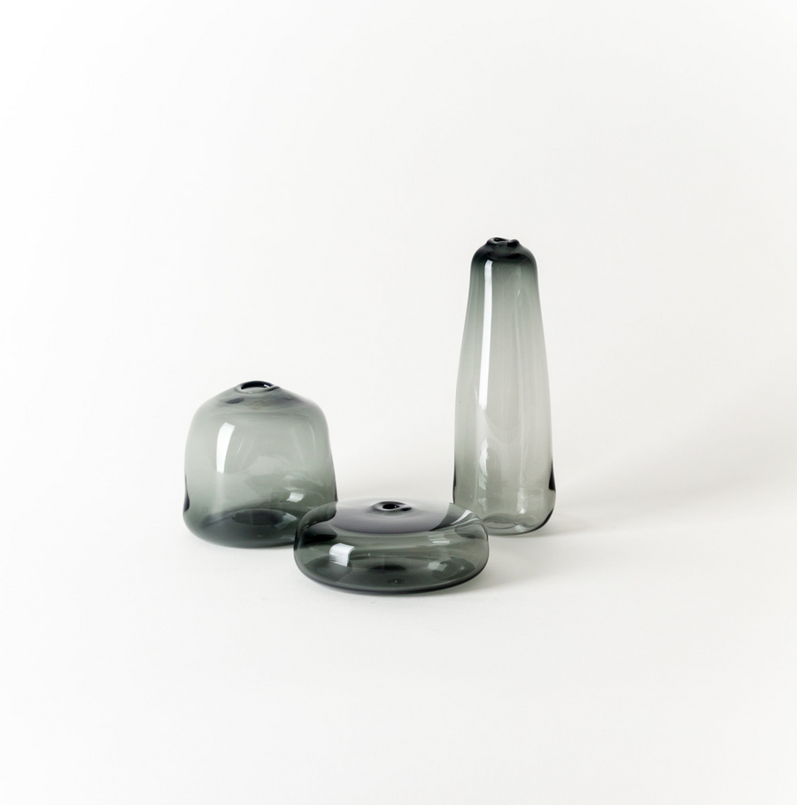 Big Gems Glass Vase / Charcoal