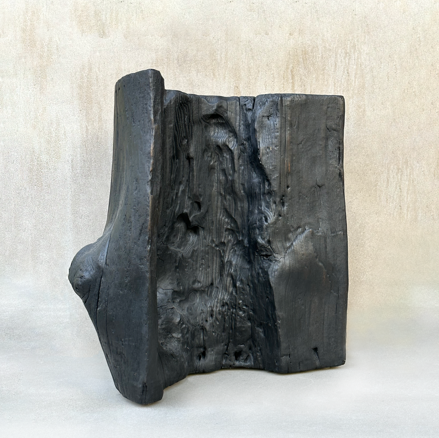 CN Charred Wood Half Side Table