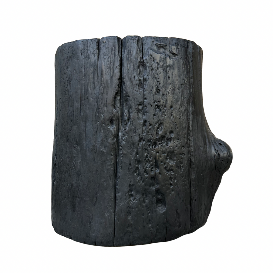 CN Charred Wood Half Side Table