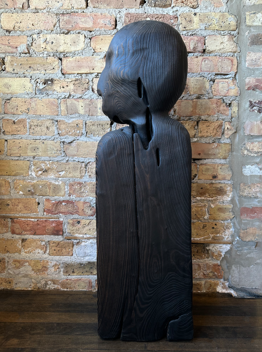 CN Charred Wood Pedestal Bust