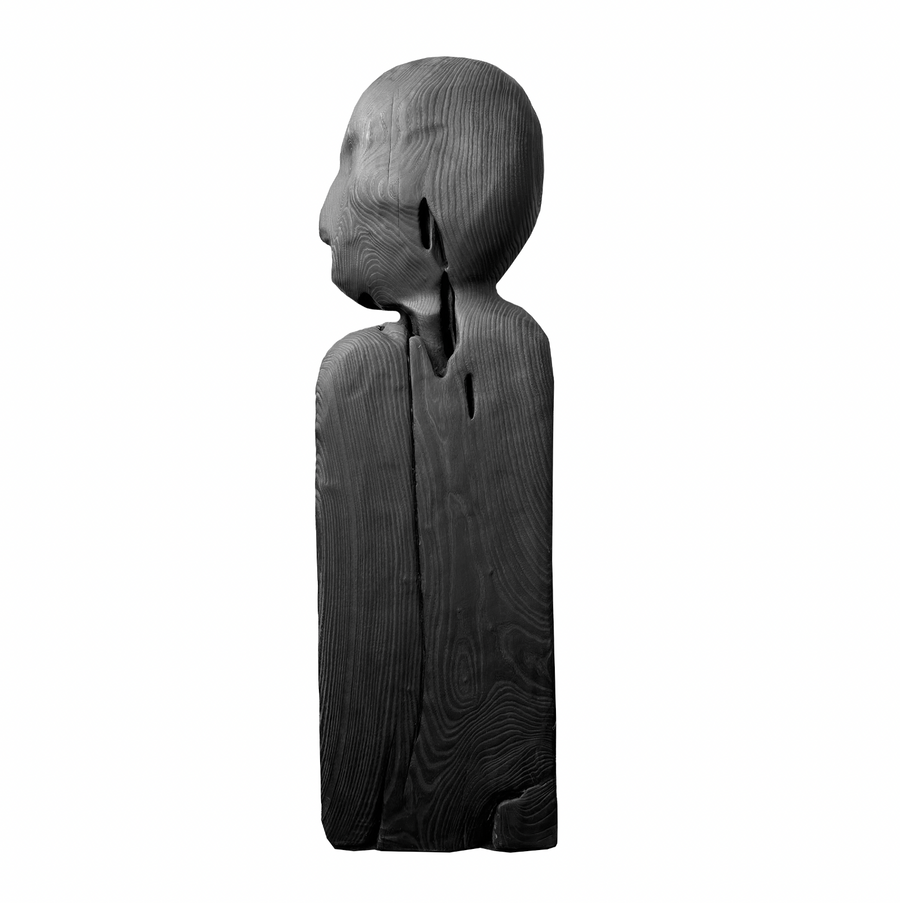 CN Charred Wood Pedestal Bust