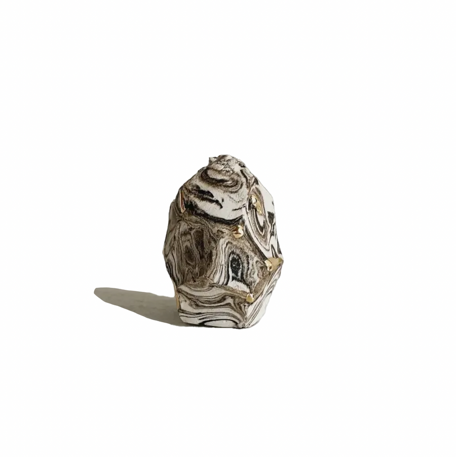 Faceted Incense Holder / Tri Swirl
