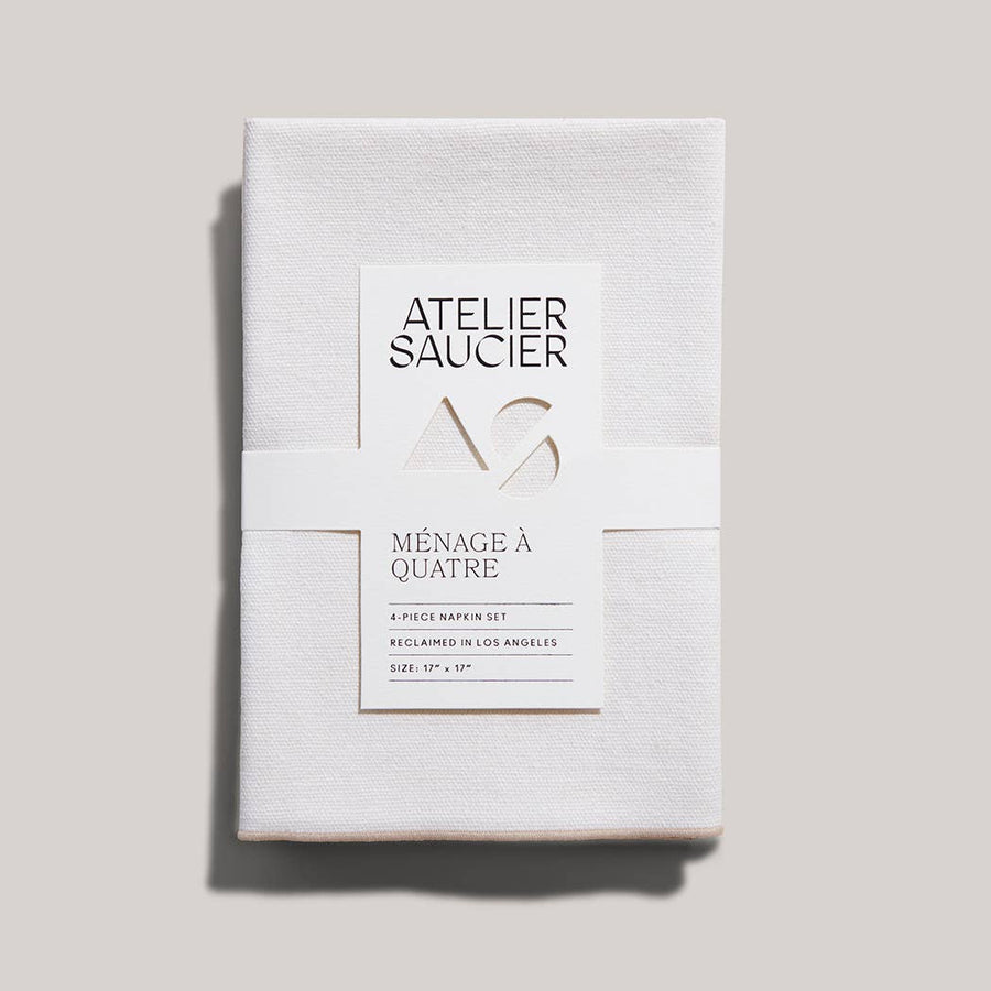 Atelier Saucier Cream Burlap / Crème Napkin Set of 4