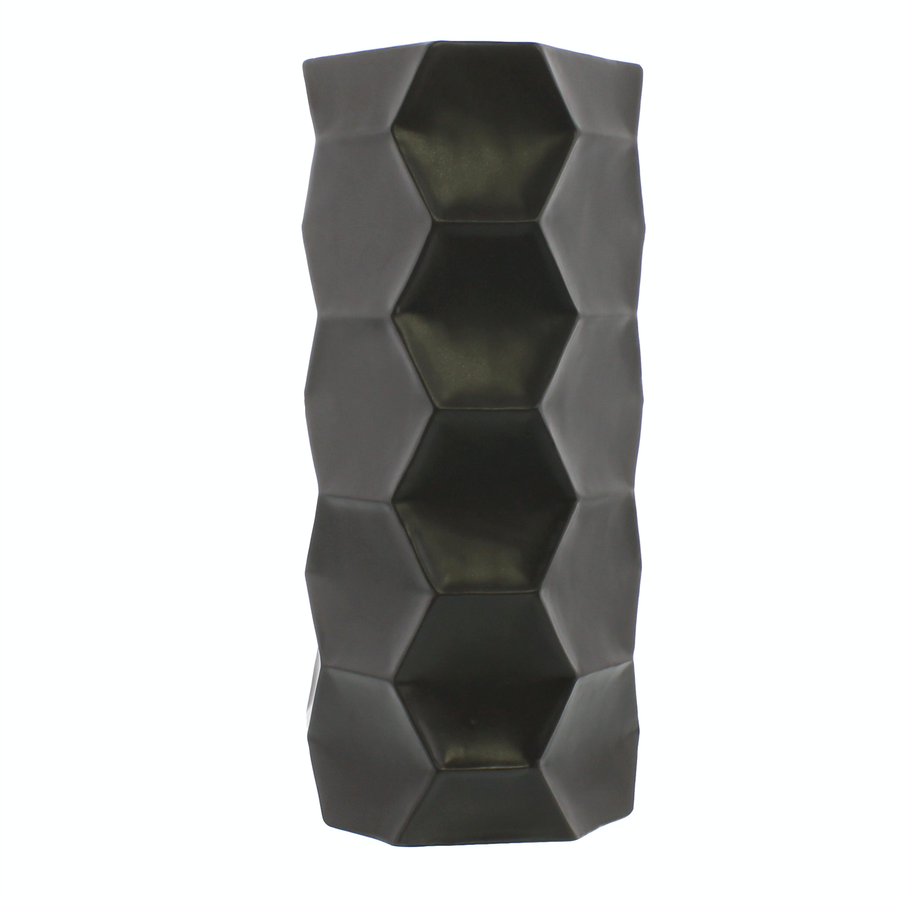 MATTE CHARCOAL CERAMIC VASE - TALL