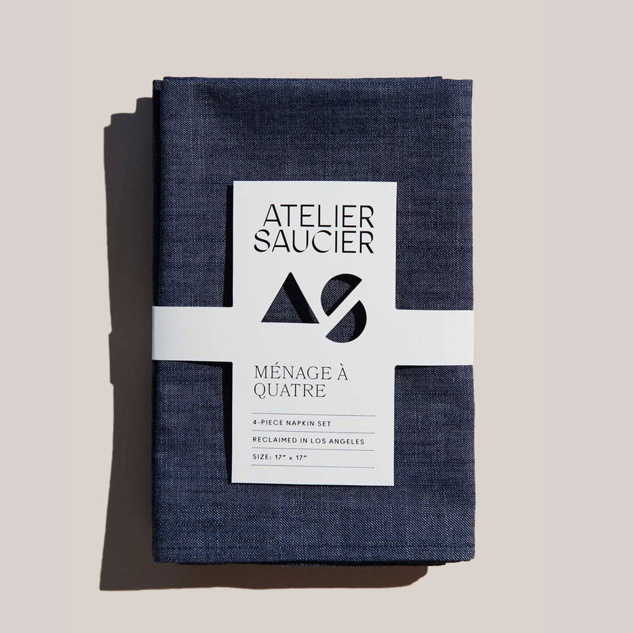 Dark Denim Linen Napkin Set of 4