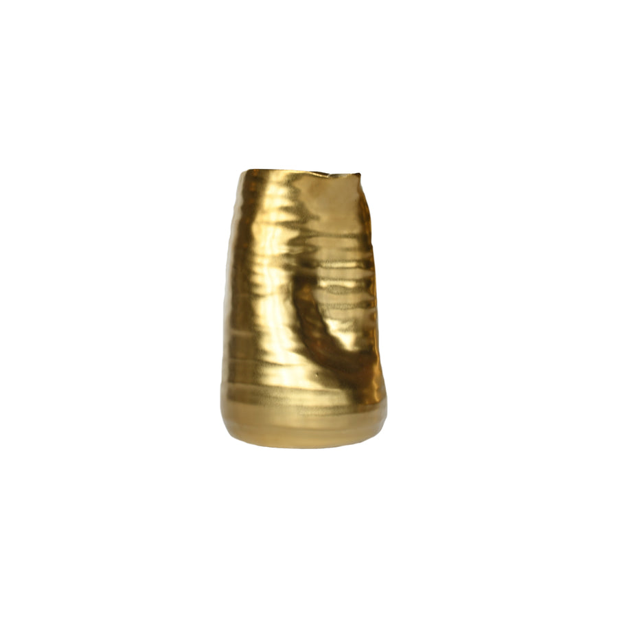 TEGAN CERAMIC VASE / GOLD