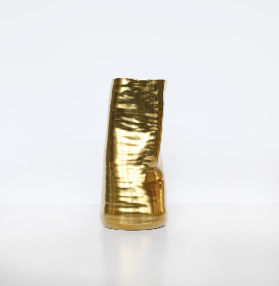 TEGAN CERAMIC VASE / GOLD